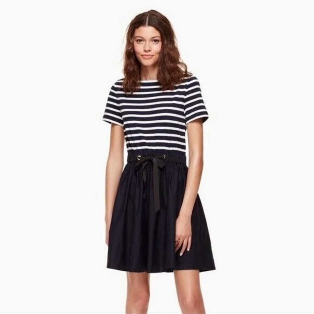 kate spade Black and White Striped Mini Dress